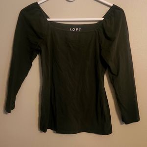 Puffed sleeve Olive green tee